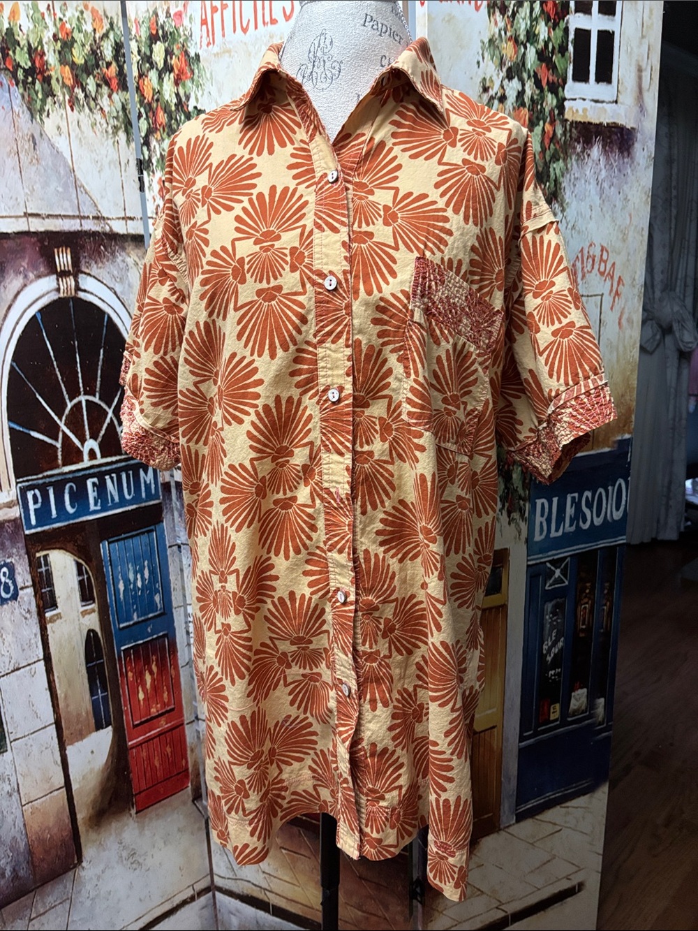 Free People “Intimately” Beach Party Vacay Shirt, Desert Combo, Size Medium